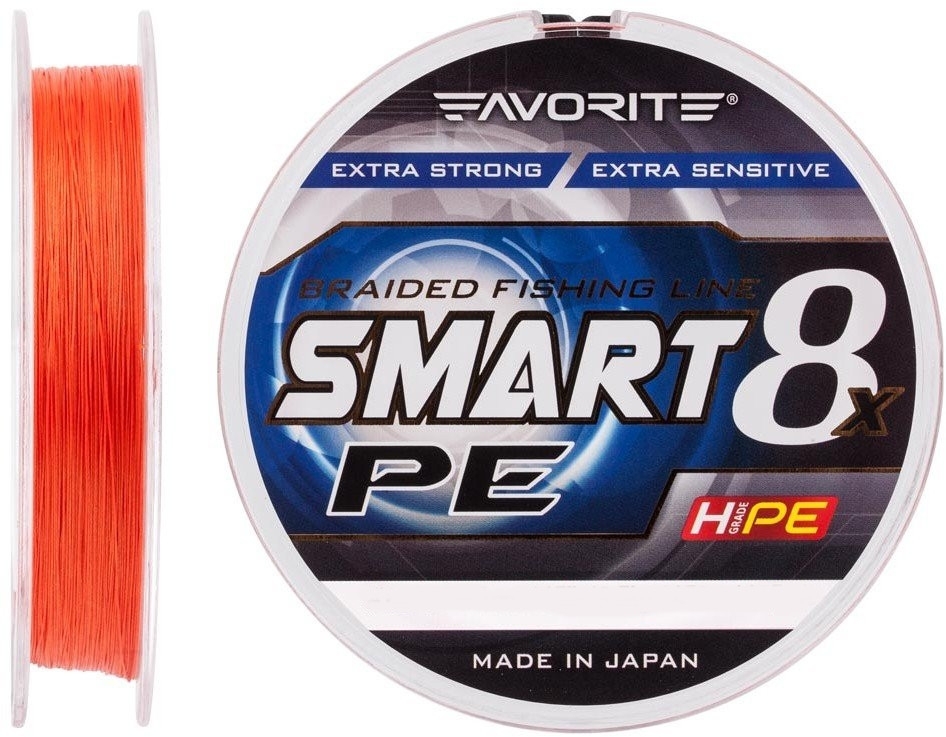 

Шнур Favorite Smart PE Red Orange 8x 150m #1.0/0.171mm 8.7kg