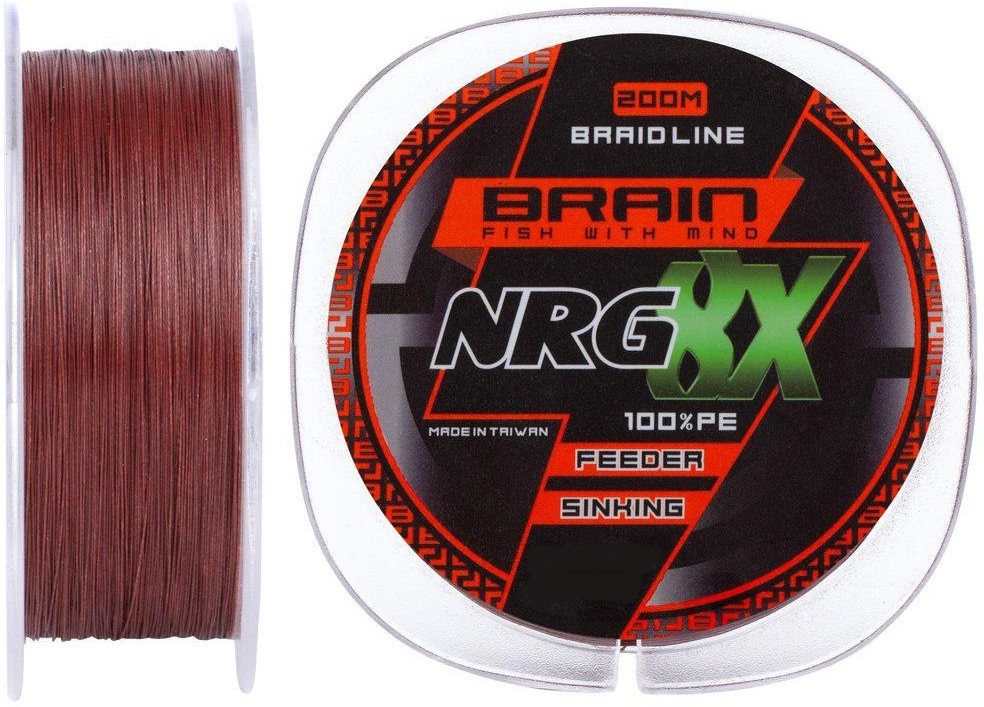 

Шнур Brain NRG 8X sinking Brown 200m 0.10mm 8.4kg