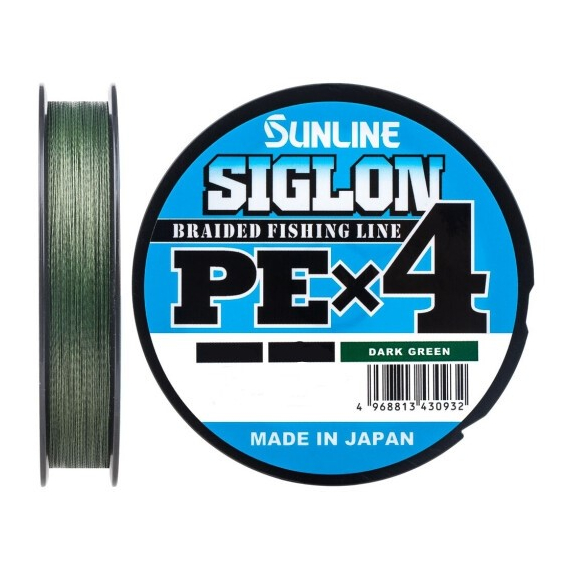 

Шнур Sunline Siglon PE х4 150m темн-зеленый #1.2/0.187mm 20lb/9.2kg