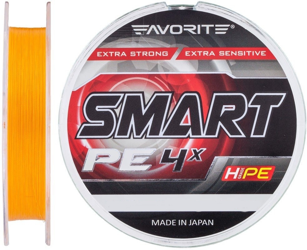

Шнур Favorite Smart PE Orange 4x 150m #0.5/0.117mm 3.6kg
