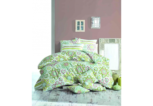 

Комплект постельного белья Majoli Ornament Green Зеленый