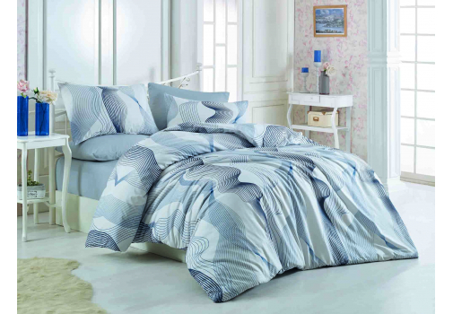 

Комплект постельного белья Majoli Zeus Mavi Синий