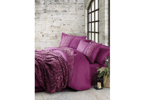 

Комплект постельного белья+плед Embos Murdum Фиолетовый