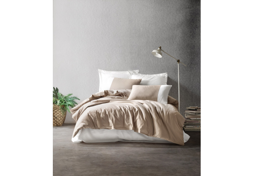 

Комплект постельного белья Cotton Box Plain Vizon Krem Бежево-кремовый