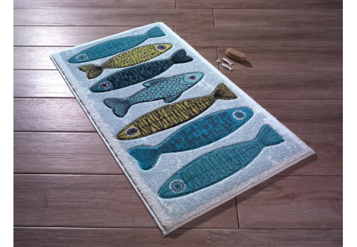 

Коврик для ванной Confetti Fishy mavi 80*140 Разноцветный