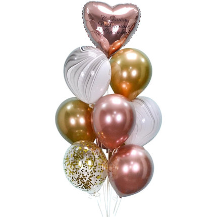 

Шары на день рождения с супер-агатами, пулями хром и сердце с индивидуальной надписью