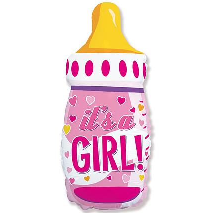 

Фигура Бутылочка с сердечками it's a girl Розовая (ФМ)
