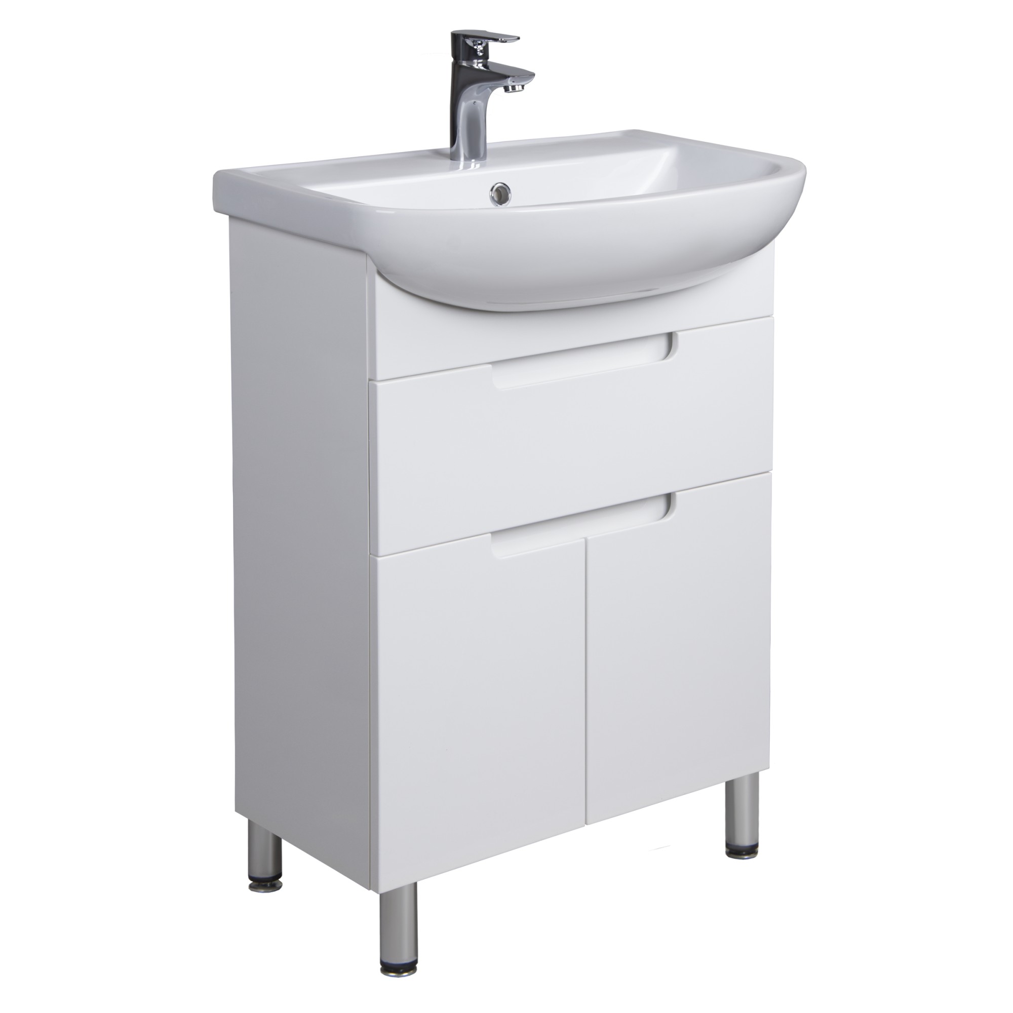 

Тумба Мойдодыр Тетрис-60 белая с умывальником Cersanit Arteco 60