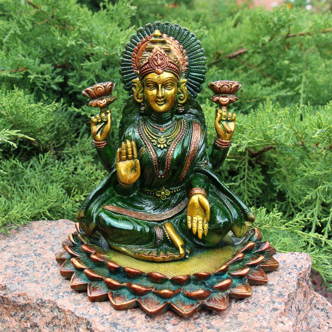 

Фигура Богиня Лакшми на лотосе высота 19 см арт 27313