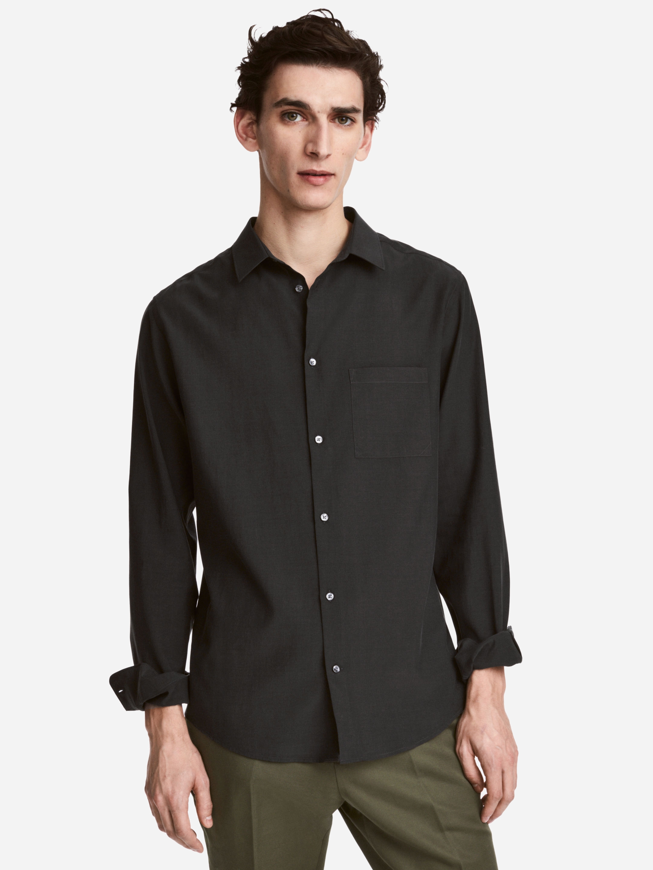 

Рубашка H&M XAZ101317JHBF S Черная