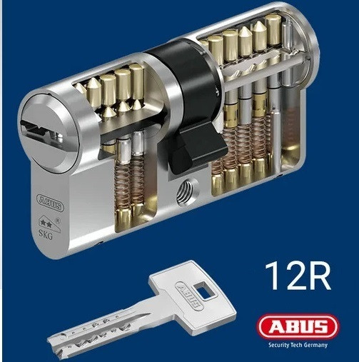 

Цилиндр Abus X12R 95 ключ-ключ матовый хром