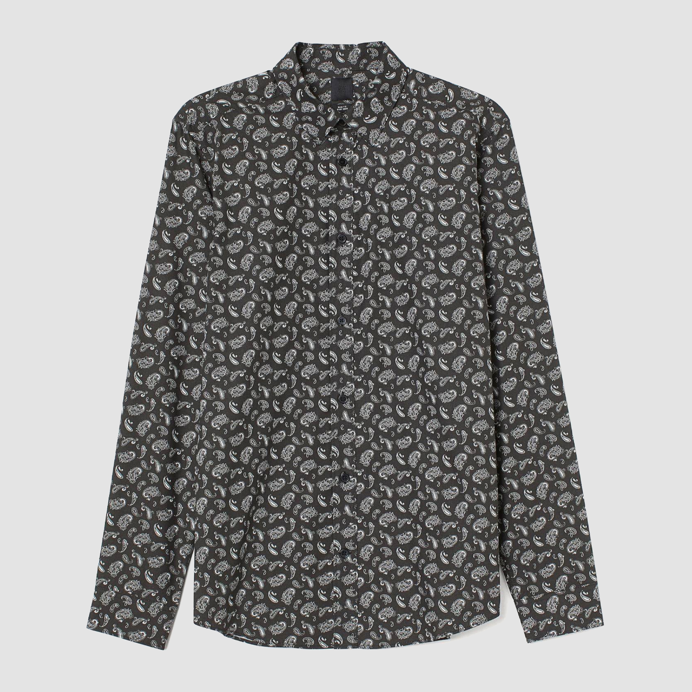 

Рубашка H&M XAZ206895CSZW M Черная в белый узор