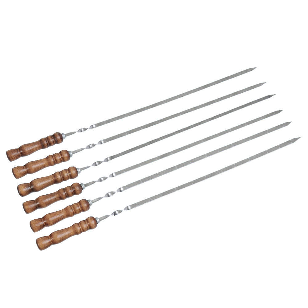 

Набор шампуров Best Buy с деревянной ручкой 6 шт Плоский ЛАК 750х13х3.0 мм