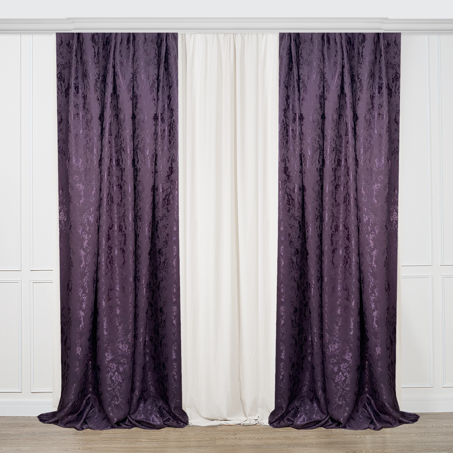 

Портьеры Adagio Windows Decor Венеция в фиолетовом цвете 150х270см (2шторы)