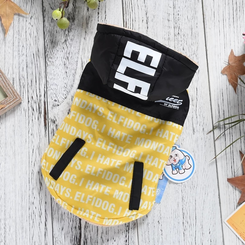 

Куртка для собак с капюшоном Elfidog Street XL Black-Yellow