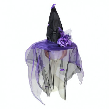 

Колпак Ведьмочка с розой Halloween 18-990BLK-VT