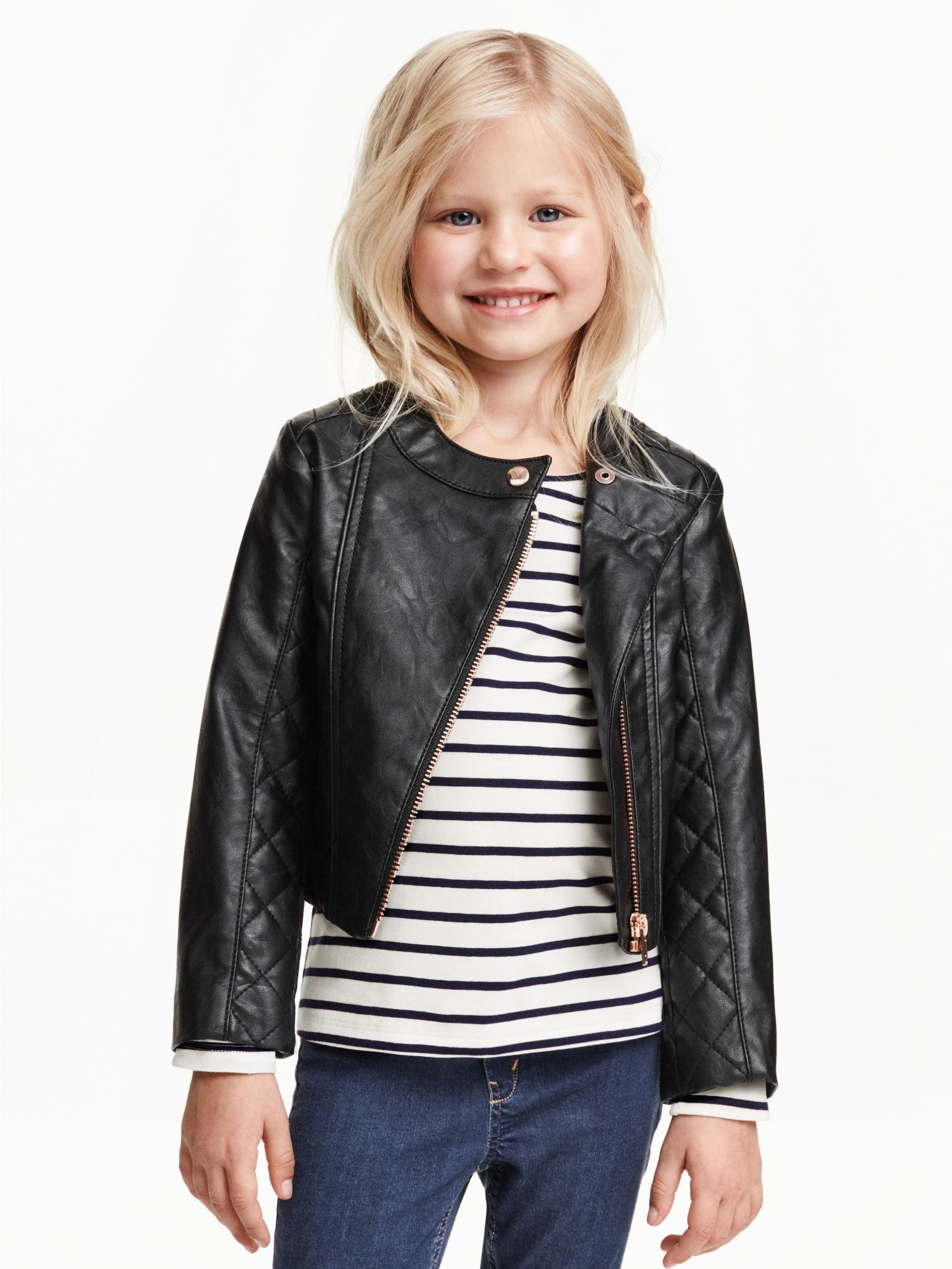 

Демисезонная куртка из искусственная кожи H&M 0335540-3 104 см Черная (СА2000001737057)