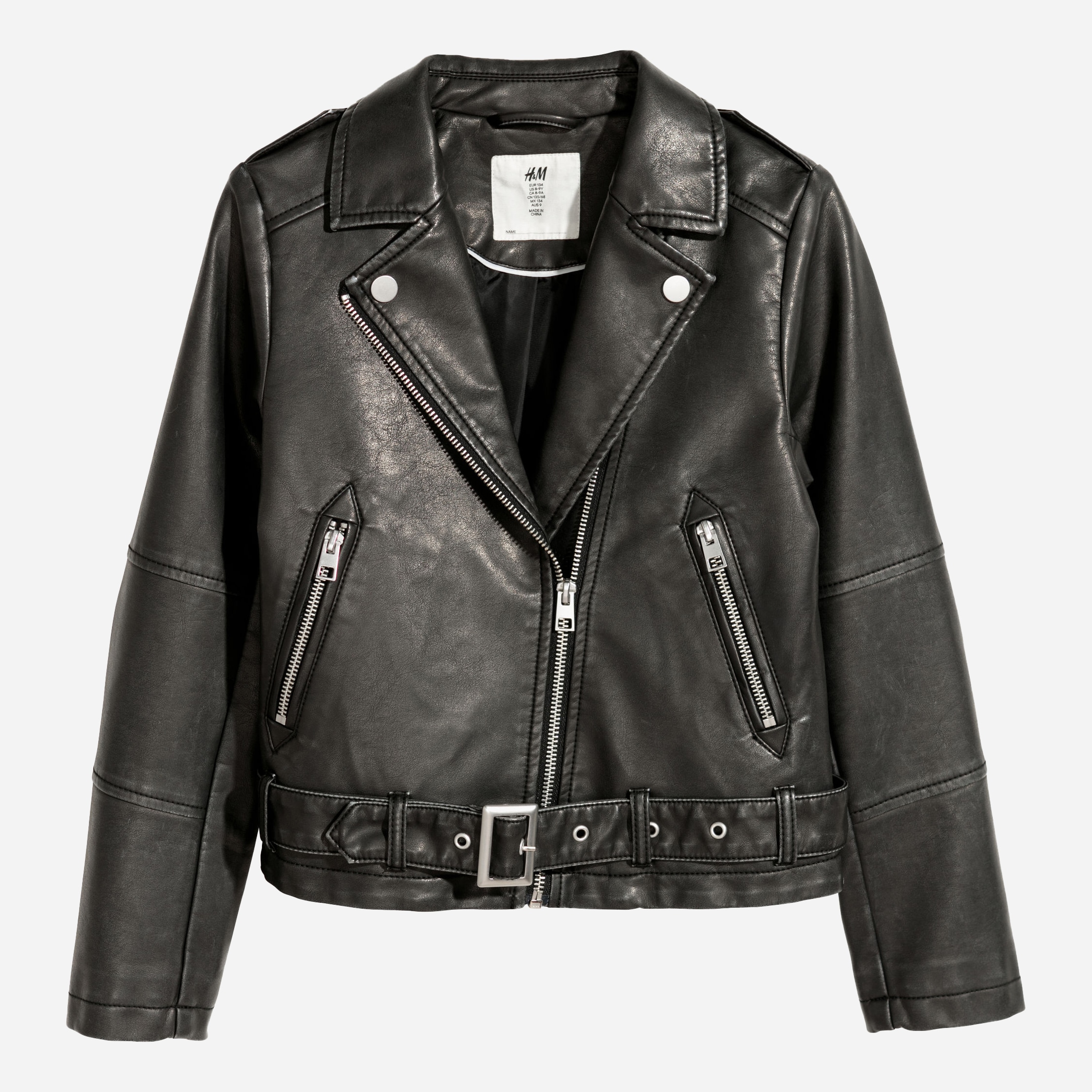 

Демисезонная куртка из искусственная кожи H&M 0579913-7 152 см Черная (СА2000001145234)