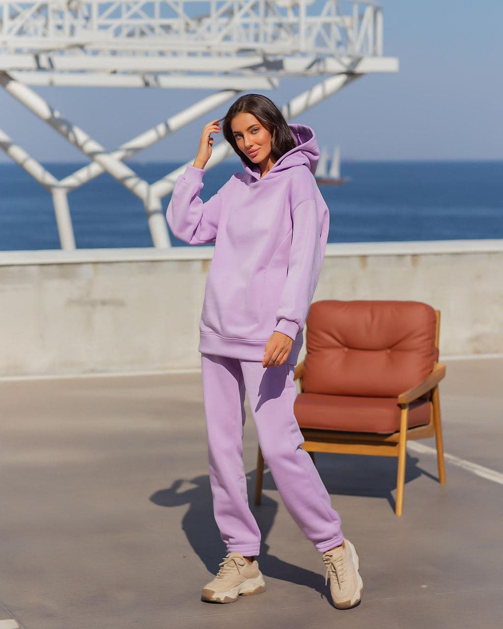 

Теплый спортивный костюм с капюшоном Just Style Фиолетовый 42-46
