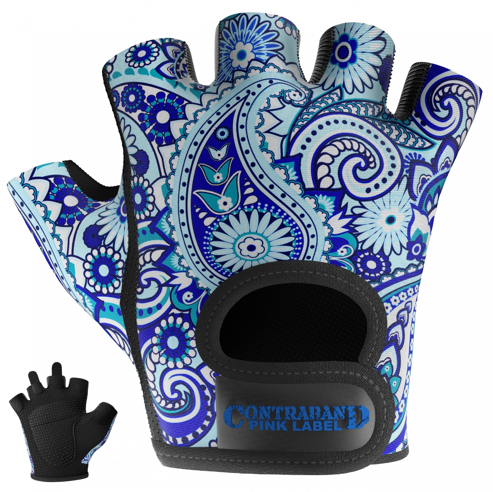 

Женские перчатки для фитнеса Contraband Pink Label 5387 Paisley Print Gloves (Голубой M)