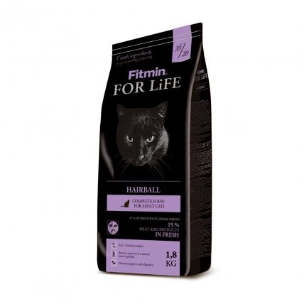 

Fitmin cat For Life Hairball / комплексный корм для взрослых длинношерстных кошек 1,8 кг (ПФ-22334)