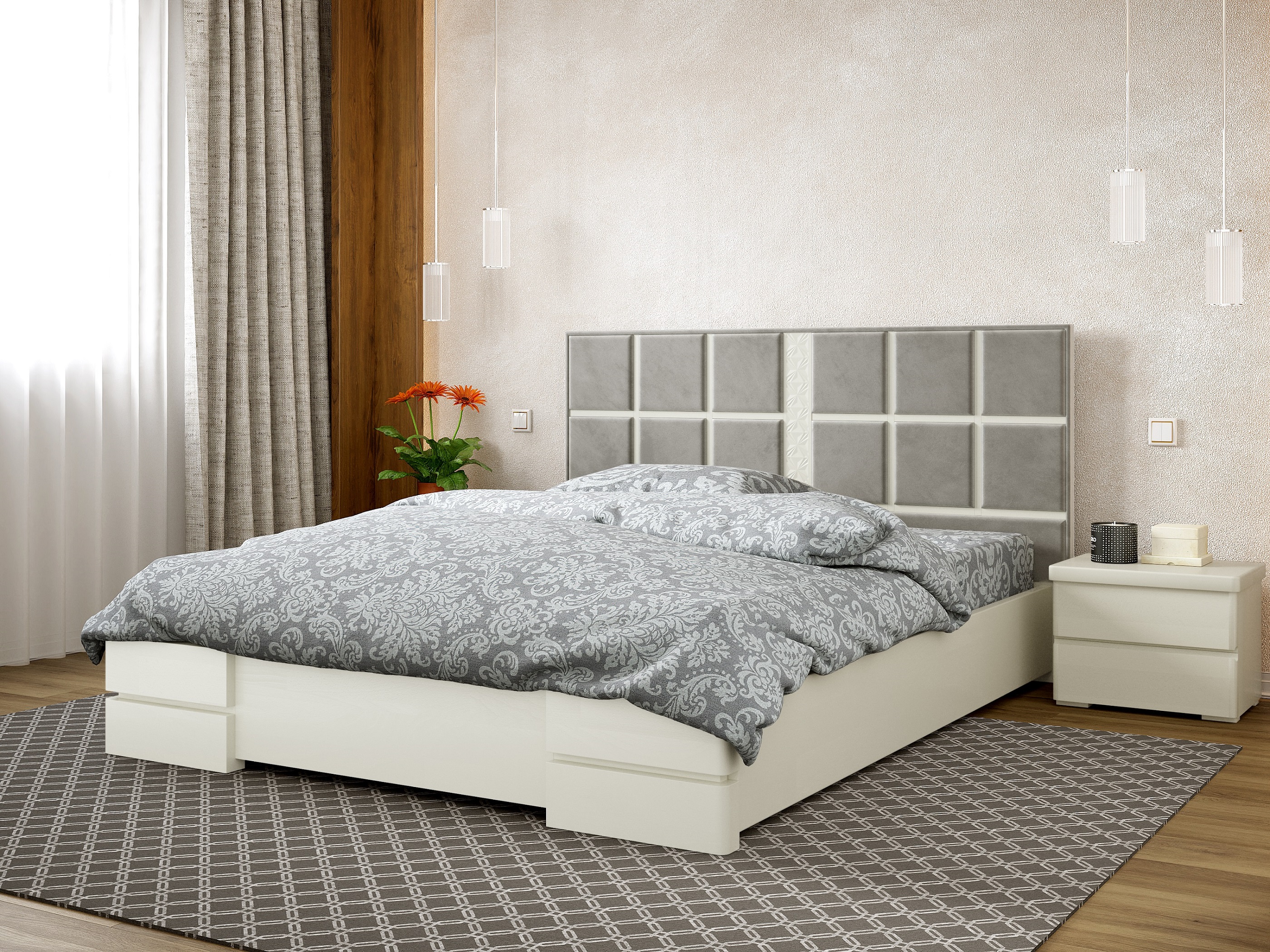 

Кровать Прованс Arbordrev (180*200) сосна Белый + Riviera 21