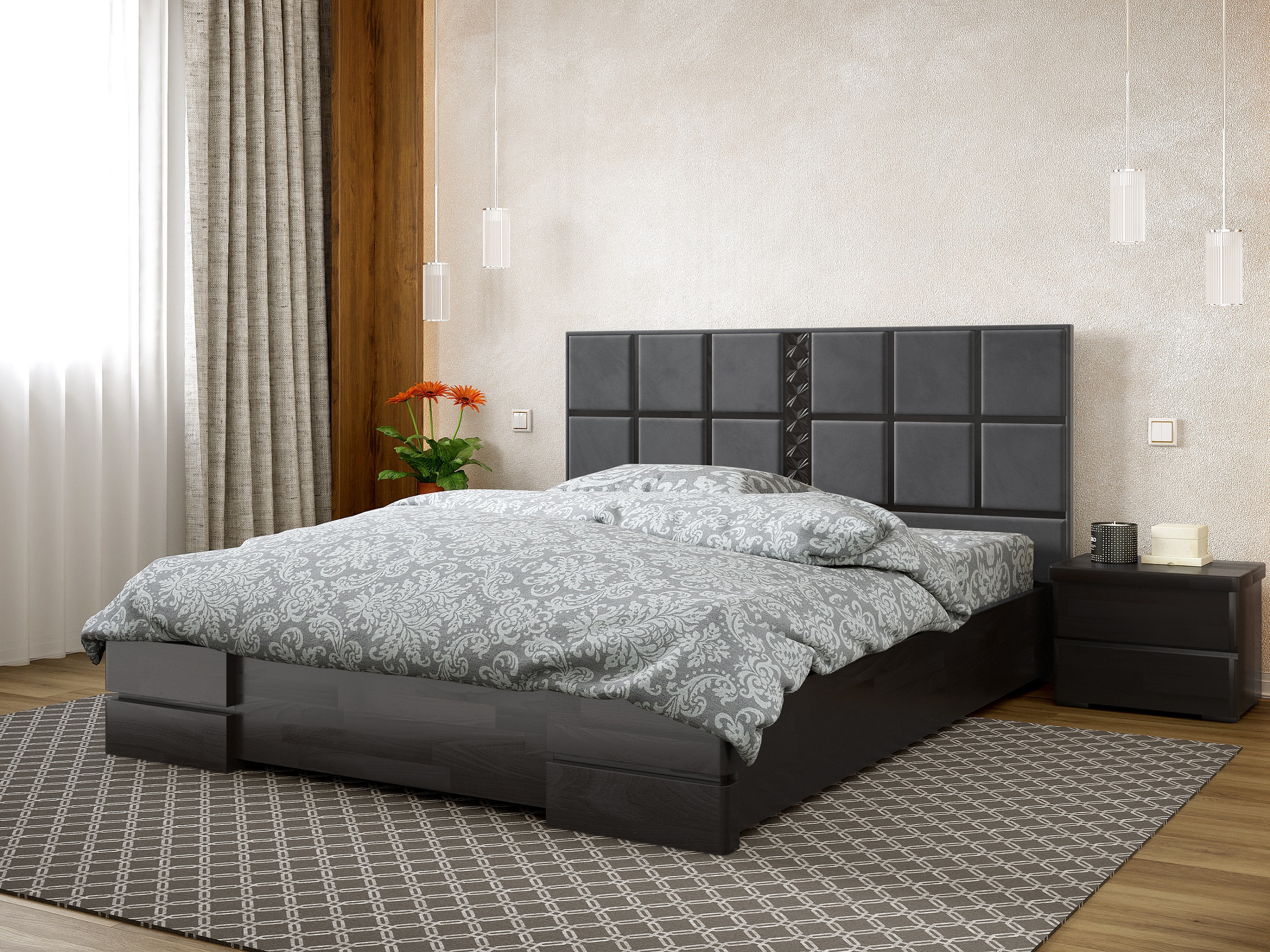 

Кровать Прованс Arbordrev (160*200) сосна Венге магия + Riviera 91