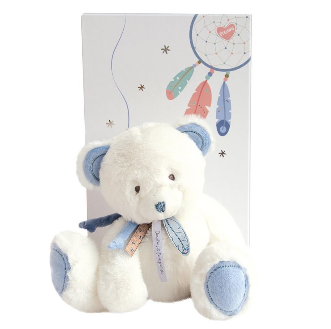 

Игрушка мягкая DOUDOU ET COMPAGNIE медведь 30 см голубой в коробке