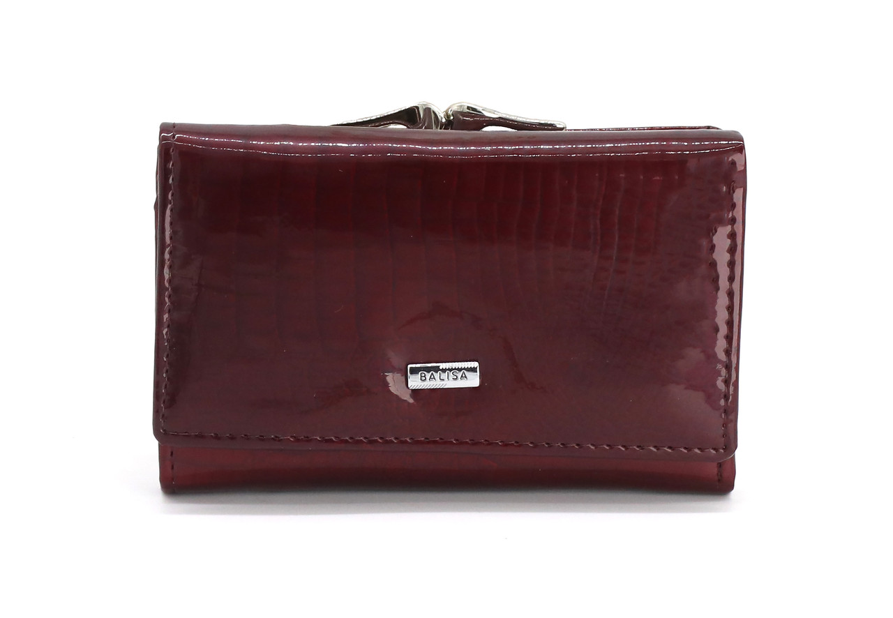 

Кошелек женский Balisa компактный, из лаковой кожи, бордовый B825-42