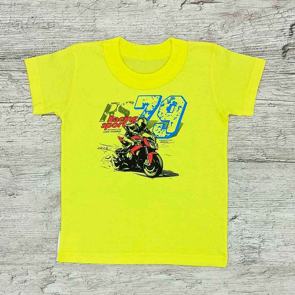 

Футболка для хлопчика жовта Moto Sport 00076, 110-122 см. (5-6 років)