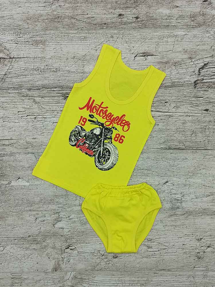 

Комплект майка труси для хлопчиків жовті Biker 00189, 98-110 см. (3-4 роки)