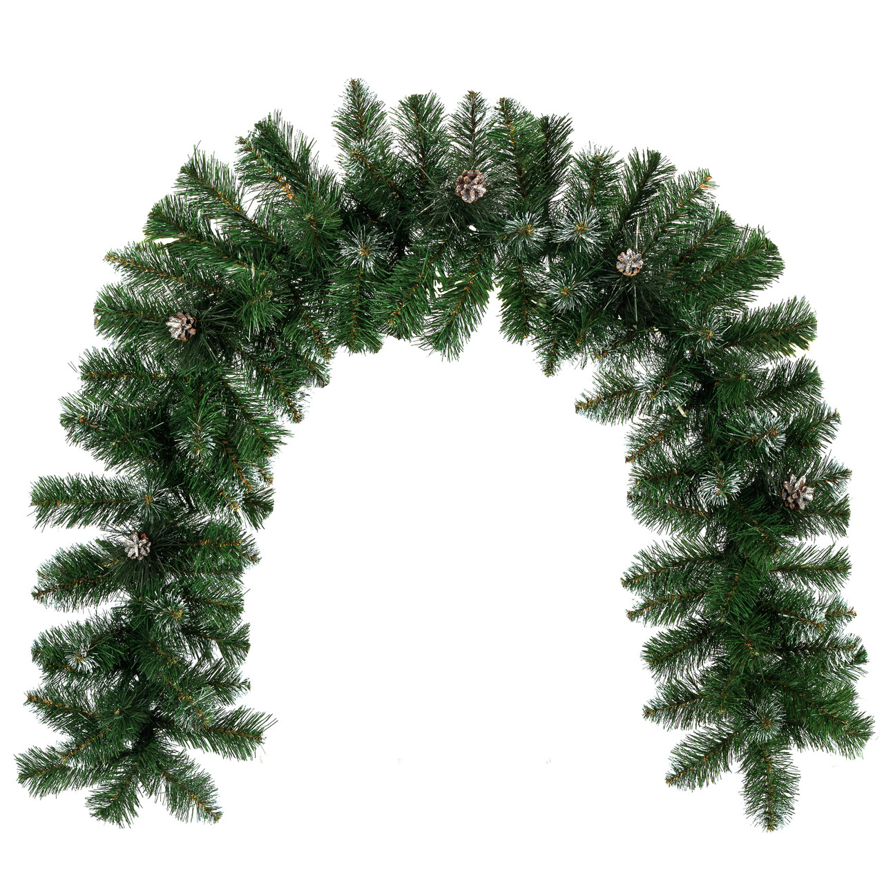 

Литая гирлянда Winters Tale новогодняя зеленая с шишками и штучным снегом 2 м