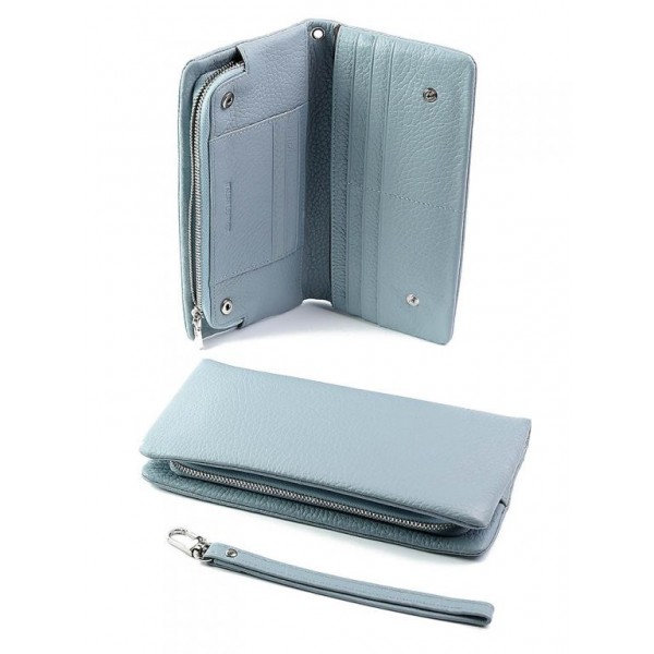 

Женский кошелек кожаный Wcash A1585-1450 L.Blue