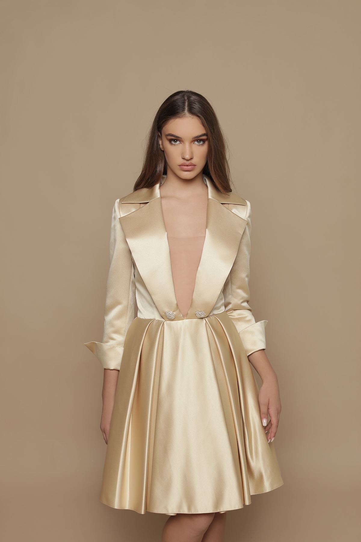 

Вечернее платье Tarik Ediz 10001  золотое, Вечернее платье Tarik Ediz 10001 38 золотое