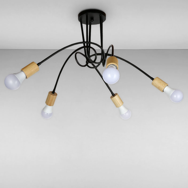 

Люстра стельова Light House LS-16266-5 BK чорний