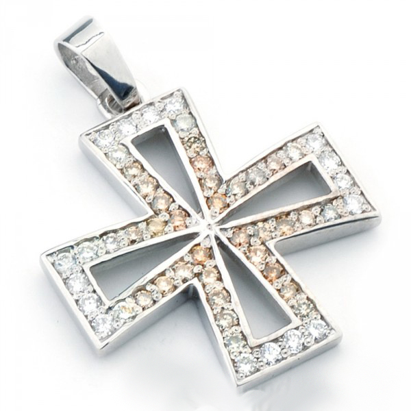 

Золотой крестик с бриллиантами "Глория" W 0860