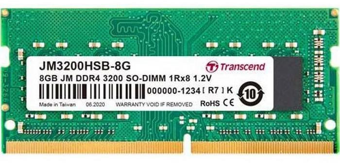 

Оперативная память Transcend SODIMM DDR4-3200 8192MB PC4-25600 (JM3200HSB-8G)