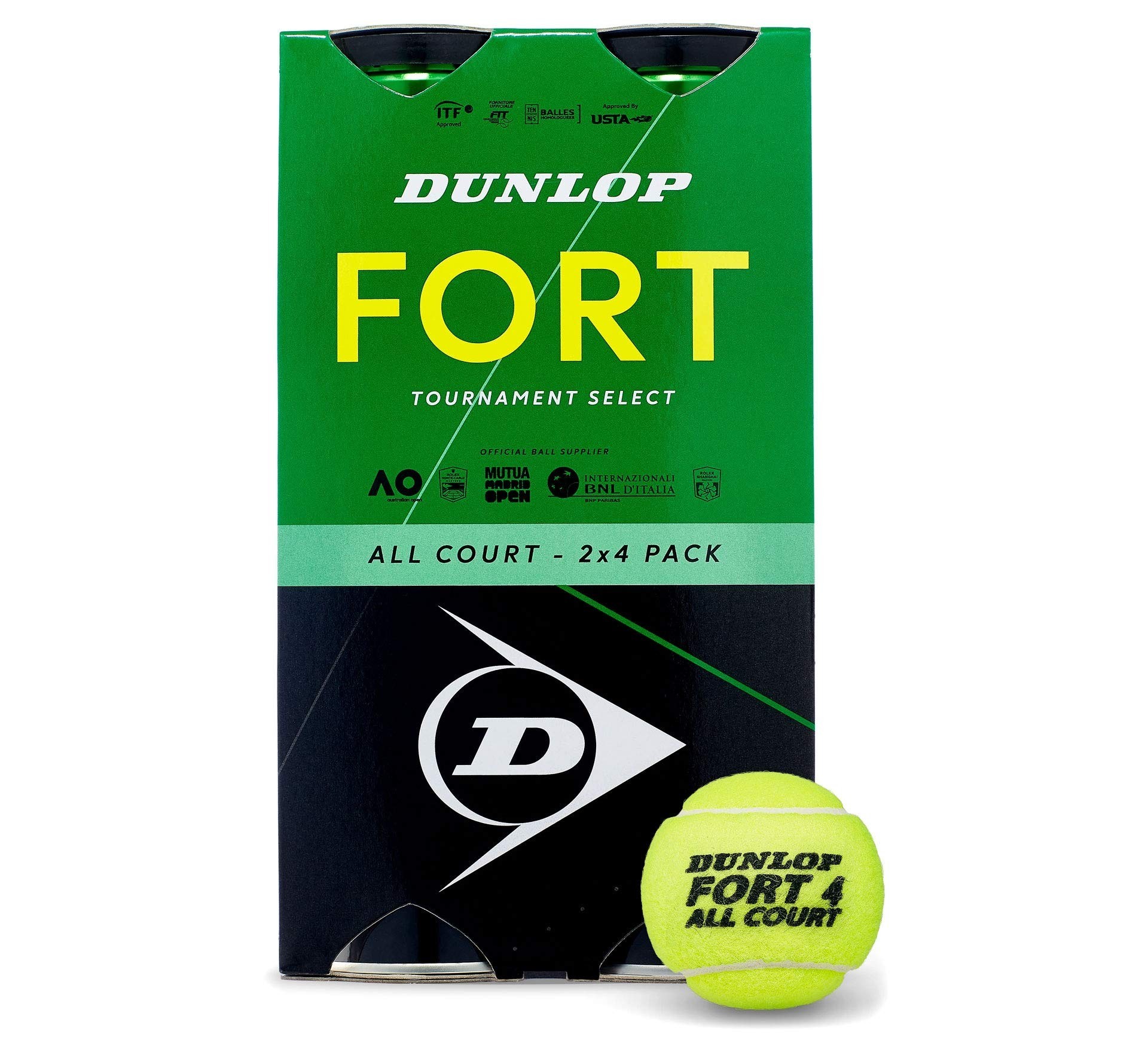 

Теннисный мяч Dunlop Fort Аll Court TS 4 х 2 (8 мячей)