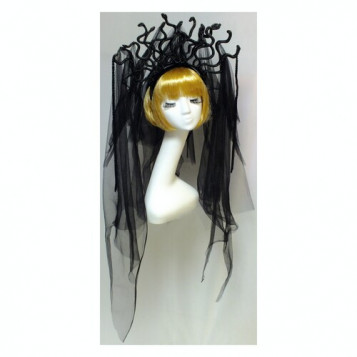 

Обруч Царица змей с фатой Halloween 18-942BLK