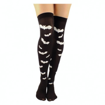 

Чулки Летучие мыши укороченные Halloween 19-439BLK-WT