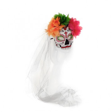 

Маска Dia de Los Muertos с фатой Halloween 19-900GR-PN