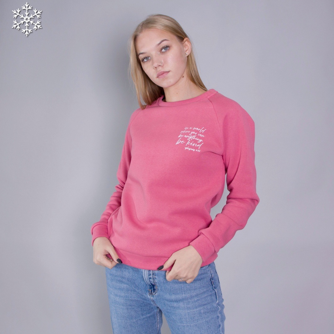 

Женский теплый свитшот Teamv Be anything 3 Коралловый M