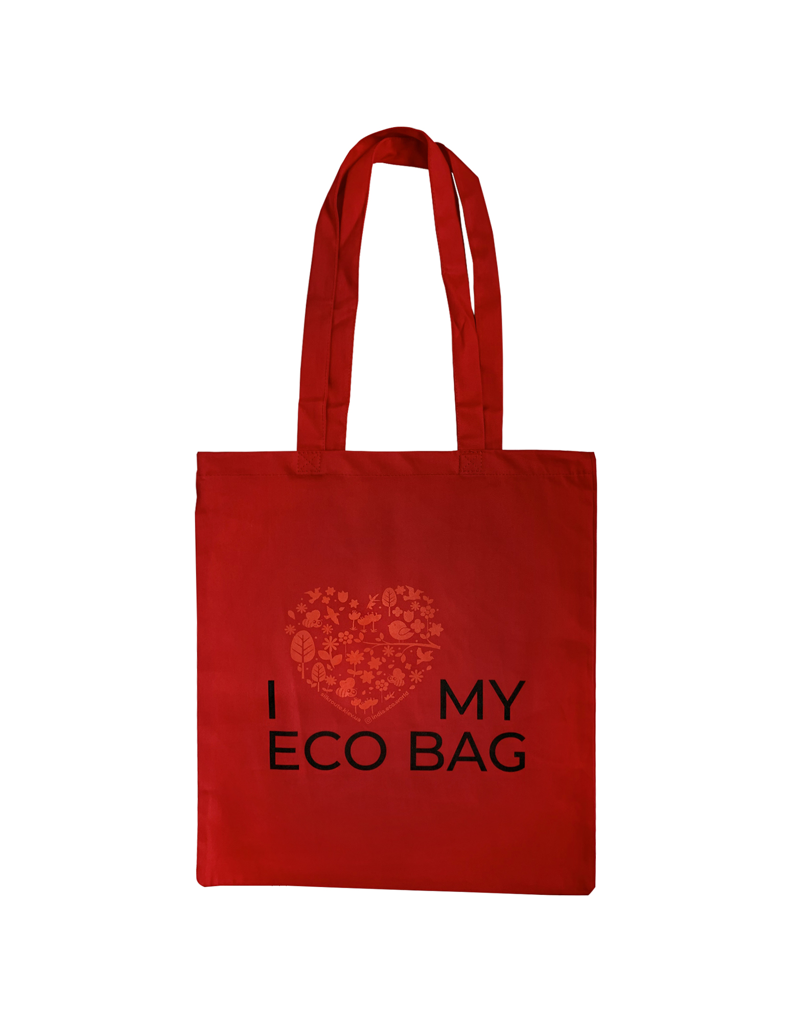 

Эко сумка красная шоппер I love my eco bag Silk Route a-1037