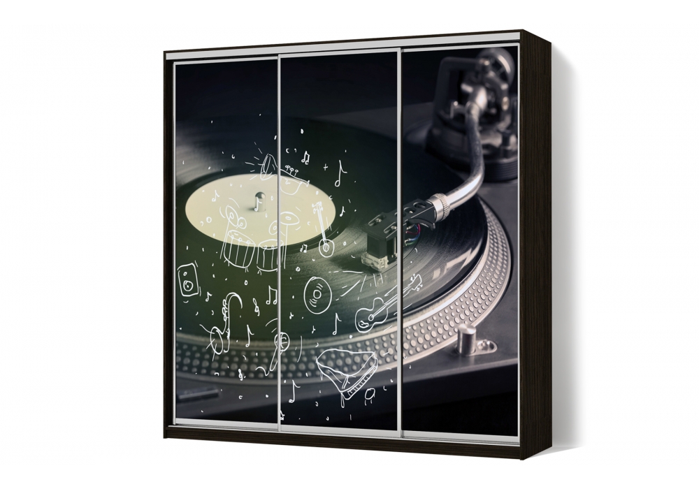 

Шкаф-купе Luxe 3 двери ФМП/ФМП/ФМП рисунок Mu055 CLS - IV 210 x 200 x 60 см