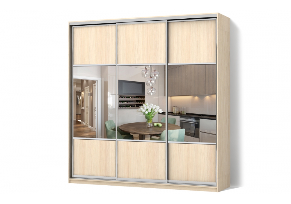 

Шкаф-купе Luxe 3 двери Комби/Комби/Комби рисунок 13-13-13 CLS - I 240 x 230 x 60 см