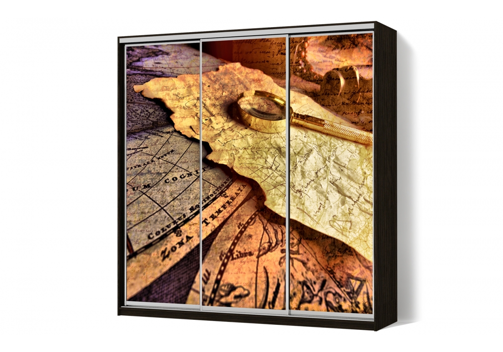 

Шкаф-купе Luxe 3 двери ФМП/ФМП/ФМП рисунок Re060 CLS - I 220 x 240 x 60 см