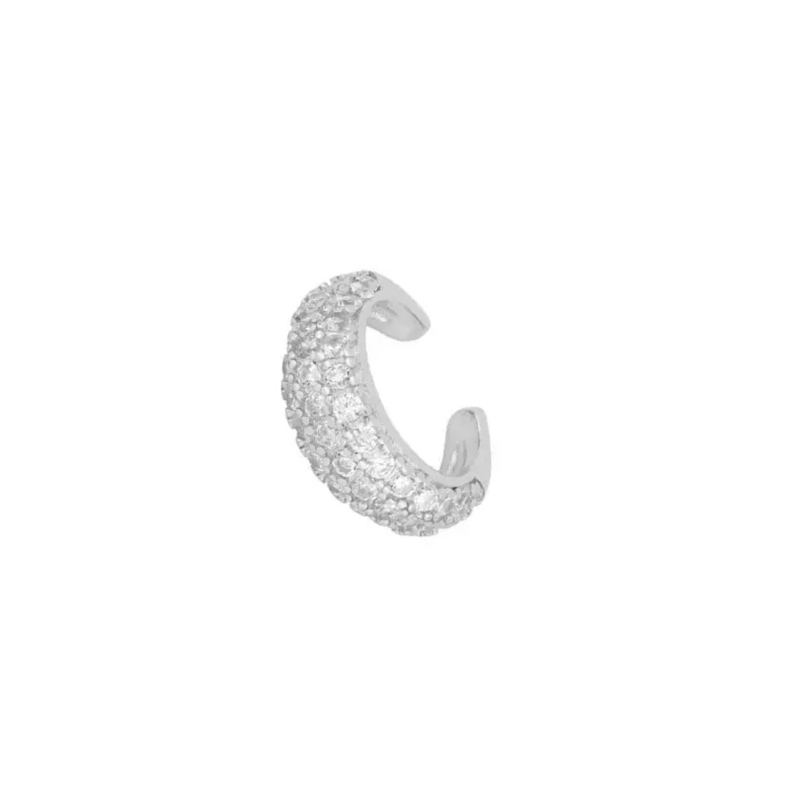 

Кафф серьга Moonlight silver без прокола на хрящ, серебро 925 пробы, фианиты, серебряный цвет, 1 штука