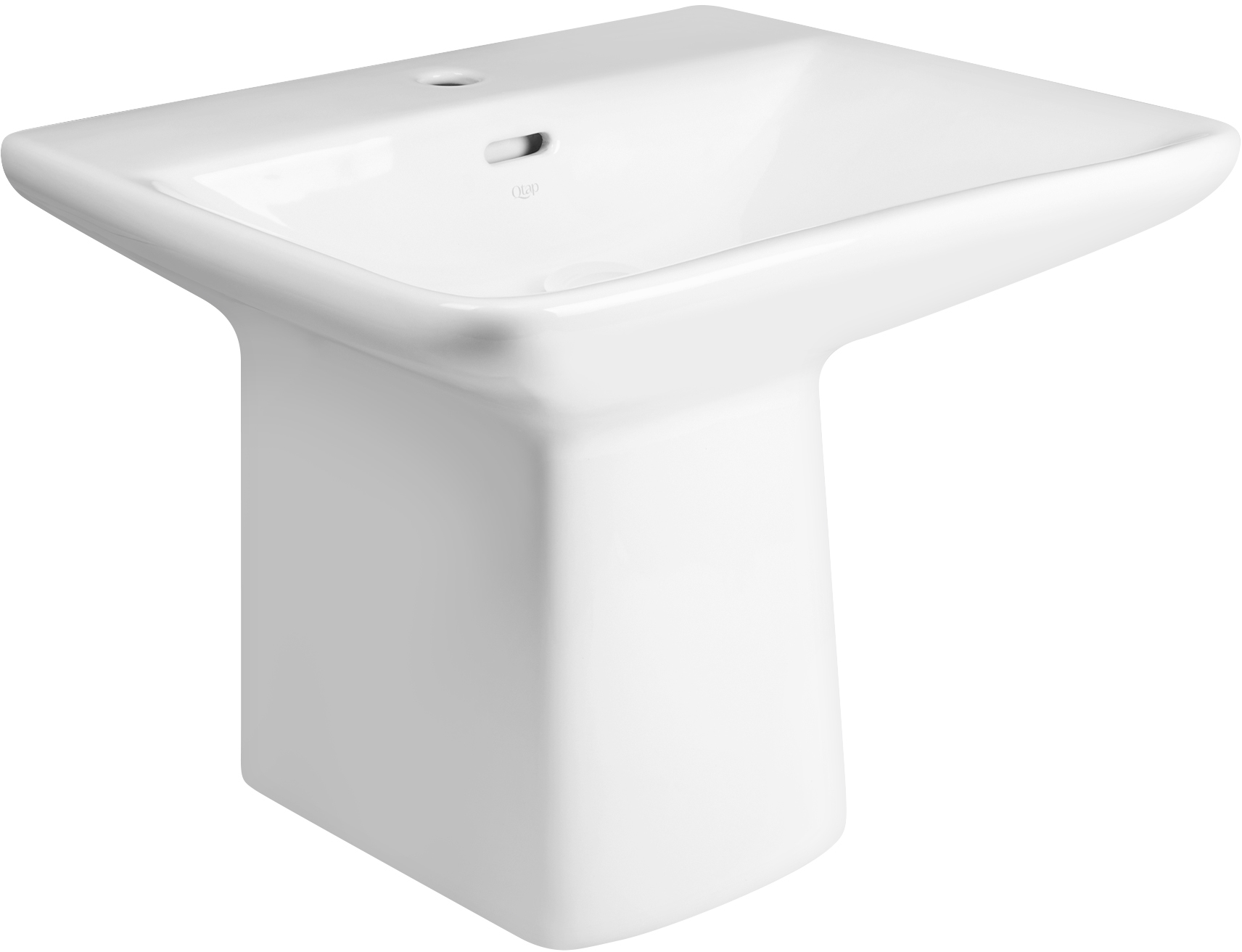 

Раковина-моноблок QTAP Aquarius QT2111WL425W с донным клапаном