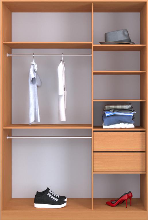 

Гардероб открытый Luxe CLS-4 150 x 220 x 45 см Ольха темная