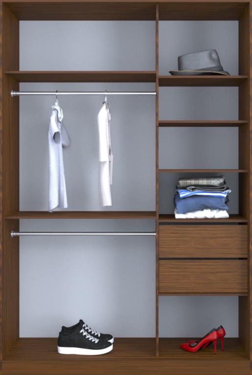 

Гардероб открытый Luxe CLS-4 140 x 200 x 60 см Зебрано темный